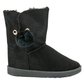 Mukluki med fårskinn svart
