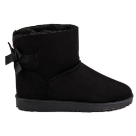 Queentina Svart mukluki med rosett