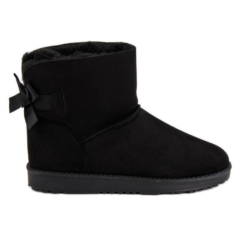 Queentina Svart mukluki med rosett