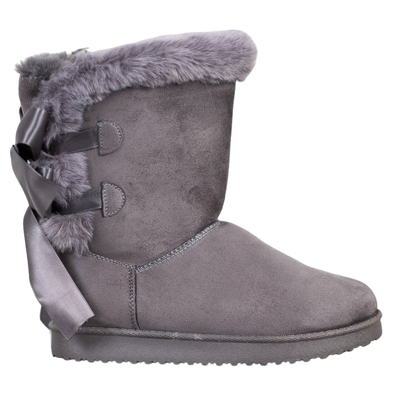 Hög Mukluki med rosetter grå