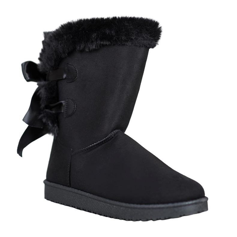 Hög Mukluki med rosetter svart