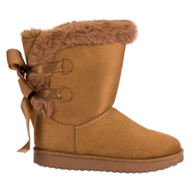 Hög Mukluki med rosetter brun