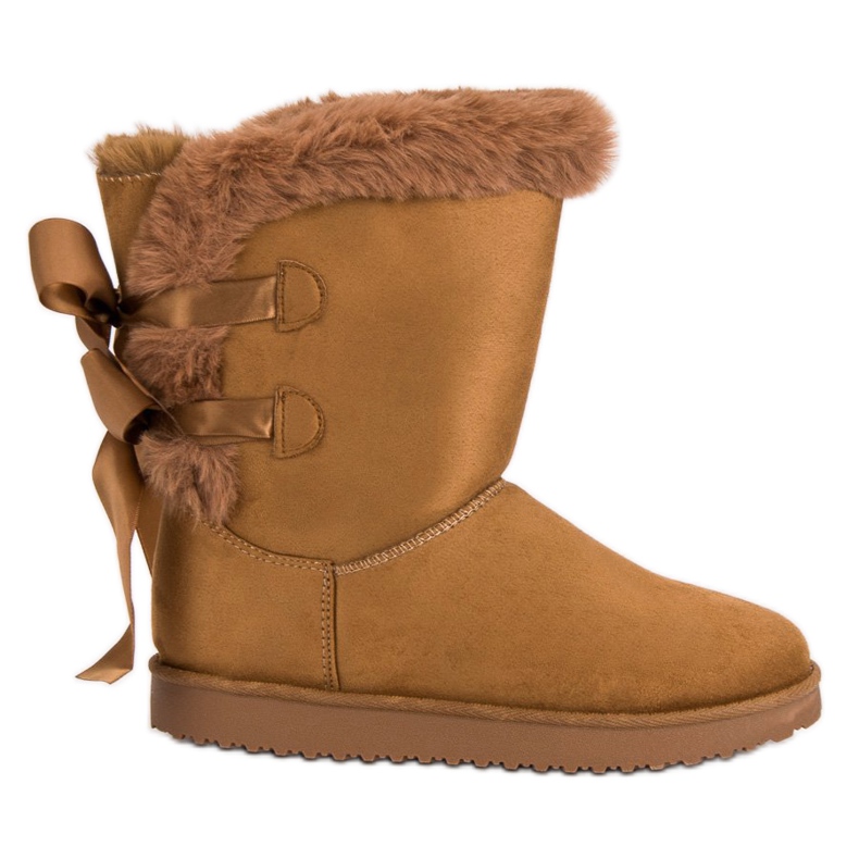 Hög Mukluki med rosetter brun