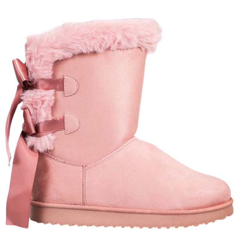 Hög Mukluki med rosetter rosa