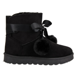 Svart Mukluki Med Pompoms