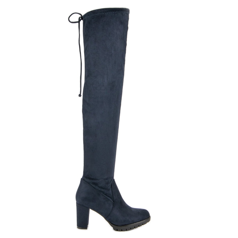 SDS Mocka lårstövlar på plattformen blå