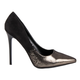 Small Swan Sexiga höga klackar svart gul