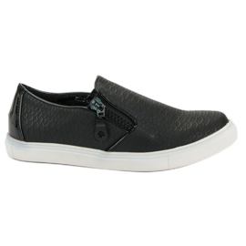 Svart Slip On Sneakers