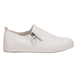 Sneakers med dragkedja vit