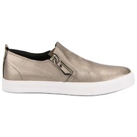 Sneakers med dragkedja gul