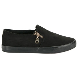 Sport Mocka slipons med dragkedja svart