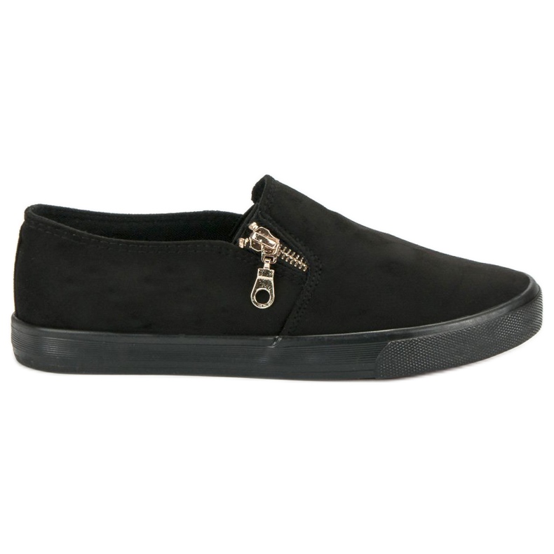 Sport Mocka slipons med dragkedja svart