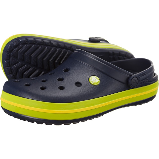 Crocs Crocband Navy Volt Green Lemon grön