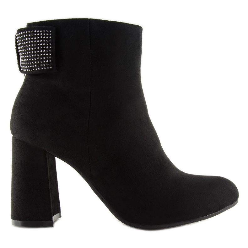 Svarta högklackade stövlar Z199 Svart