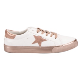 Snygga låga sneakers vit gul