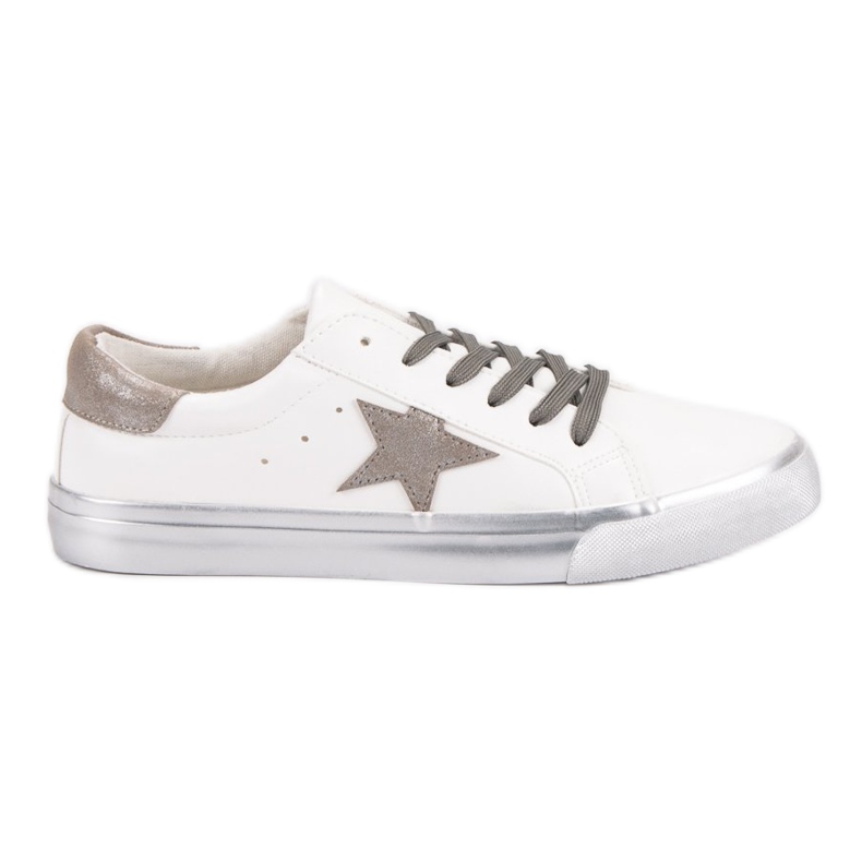 Snygga låga sneakers vit mångfärgad