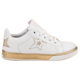 Kvinnors sportskor vit gul