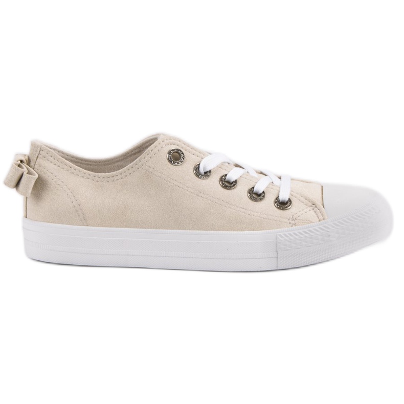 Beige låga sneakers