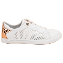 Låga sportskor vit gul