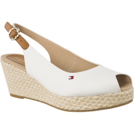 Tommy Hilfiger Ikonisk Elba Basic Sling Back 121 Whisper White vit brun