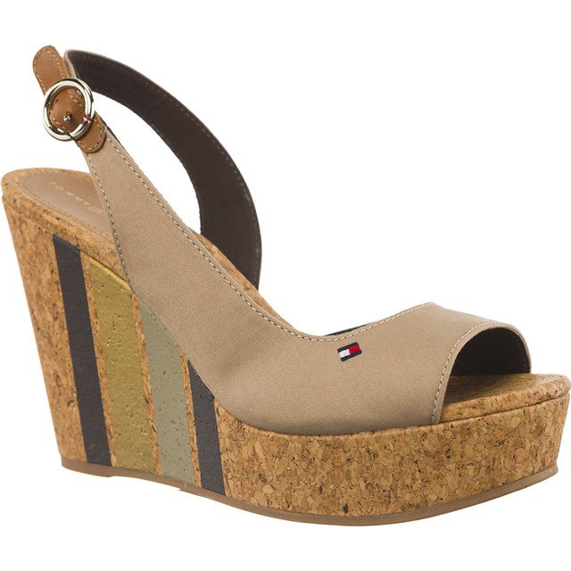 Tommy Hilfiger Wedge With Printed Stripes 068 Cobblestone brun