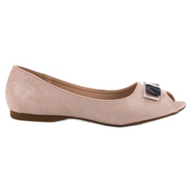 Vinceza Open Toe ballerinor rosa