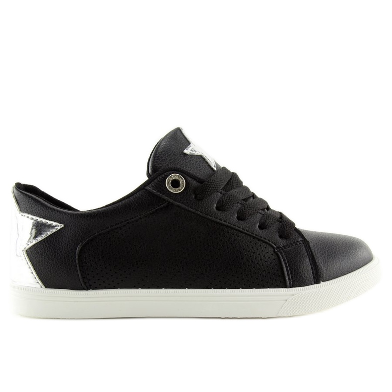 Svarta sneakers med en stjärna A6213 Svart