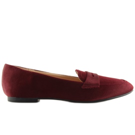 Burgundy loafers för kvinnor 3109 Röd