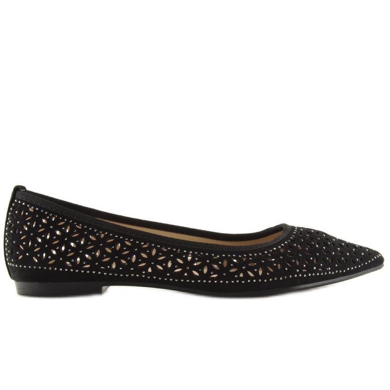 Black openwork ballerinas 127-25 Svart