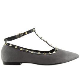 Gråklackade ballerinor 127-13 Grå