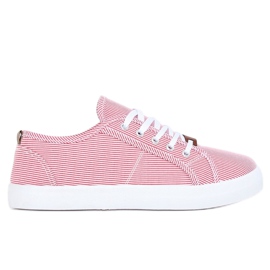 Röda randiga sneakers JX70P Röd