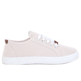 Beige randiga sneakers JX70P Beige