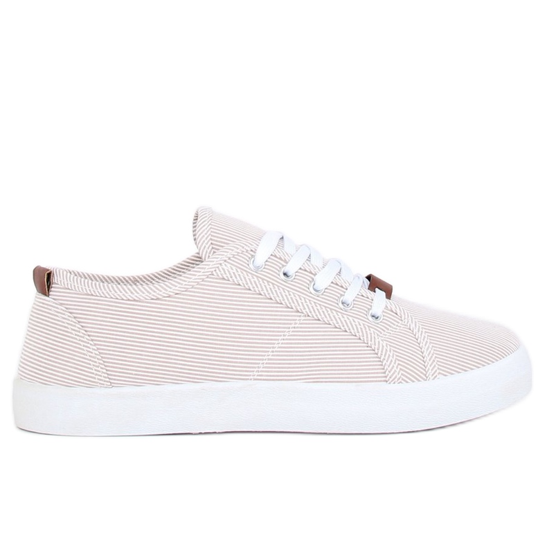 Beige randiga sneakers JX70P Beige