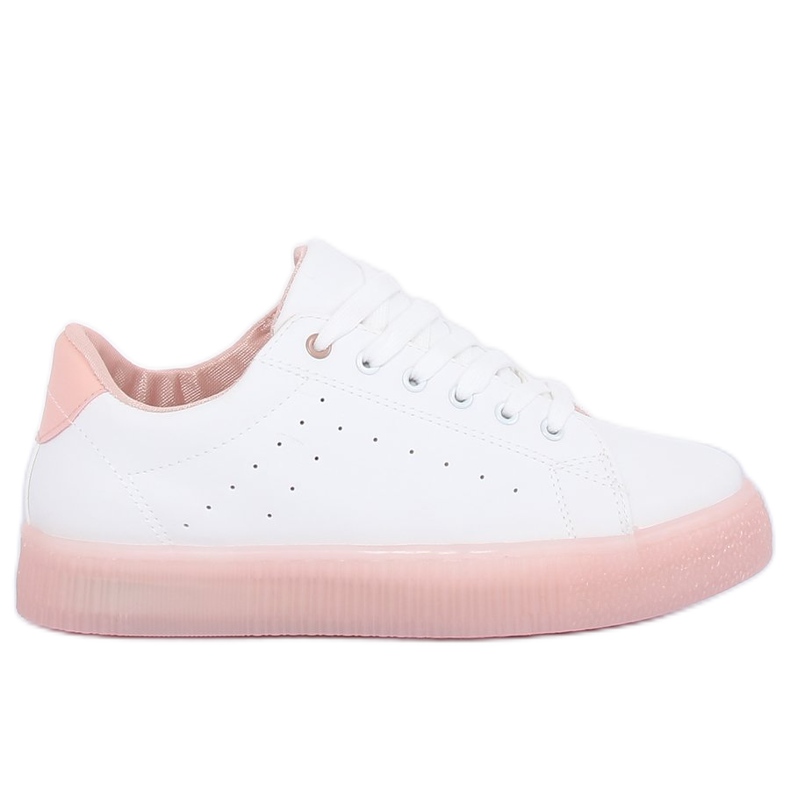 Sneakers på en hög sula vit och rosa LA38P Pink