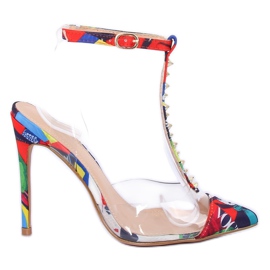 Pumpar på en transparent mångfärgad KK06 Flower Cloth