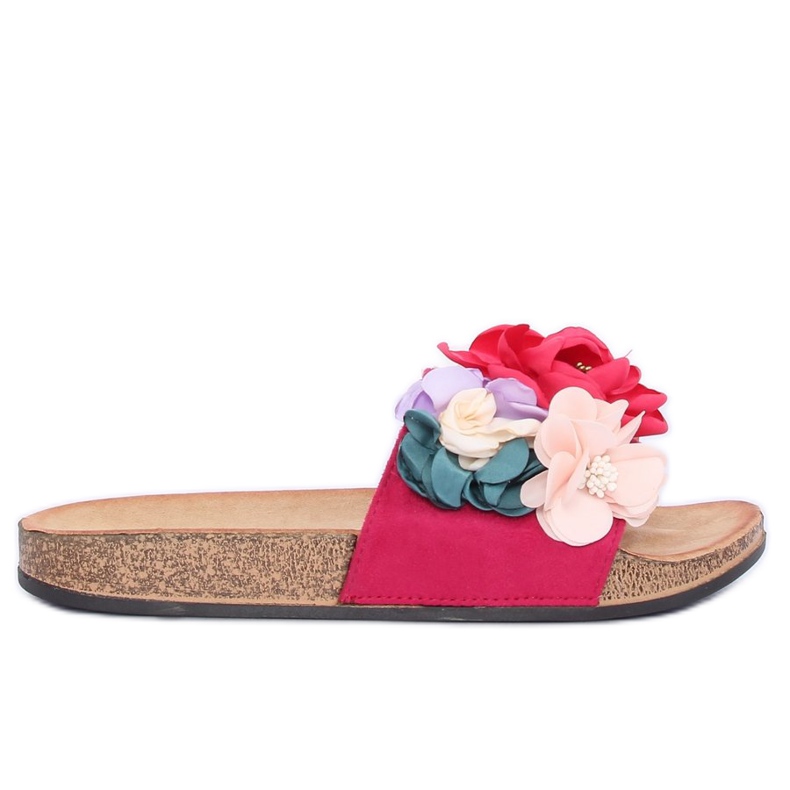 Rosa kvinnors rosa tofflor P-848 Fuchsia mångfärgad