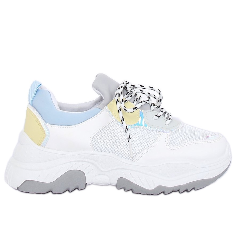 Vita och blåa sportskor B0-63 VIT / BLÅ