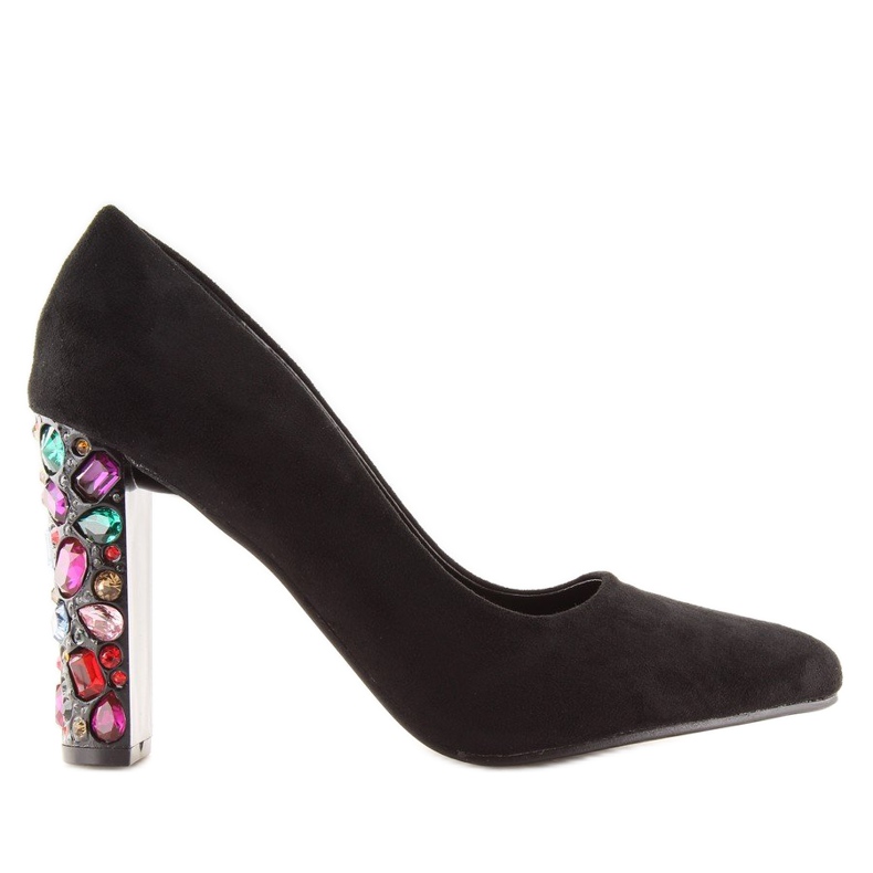 Pumps med dekorerade klackar svart YQ204P Svart