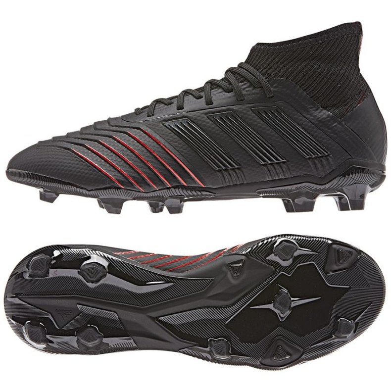 Adidas Predator 19.1 FG Jr D97997 fotbollsskor svart