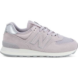 New Balance Wl574lcs Sateen Tab Light Cashmere Med Metallic Silver purpur rosa