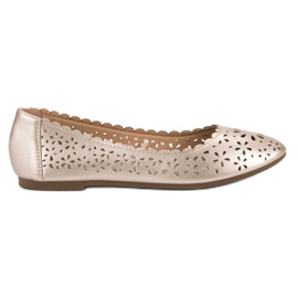 VINCEZA genombrutna ballerinor gul