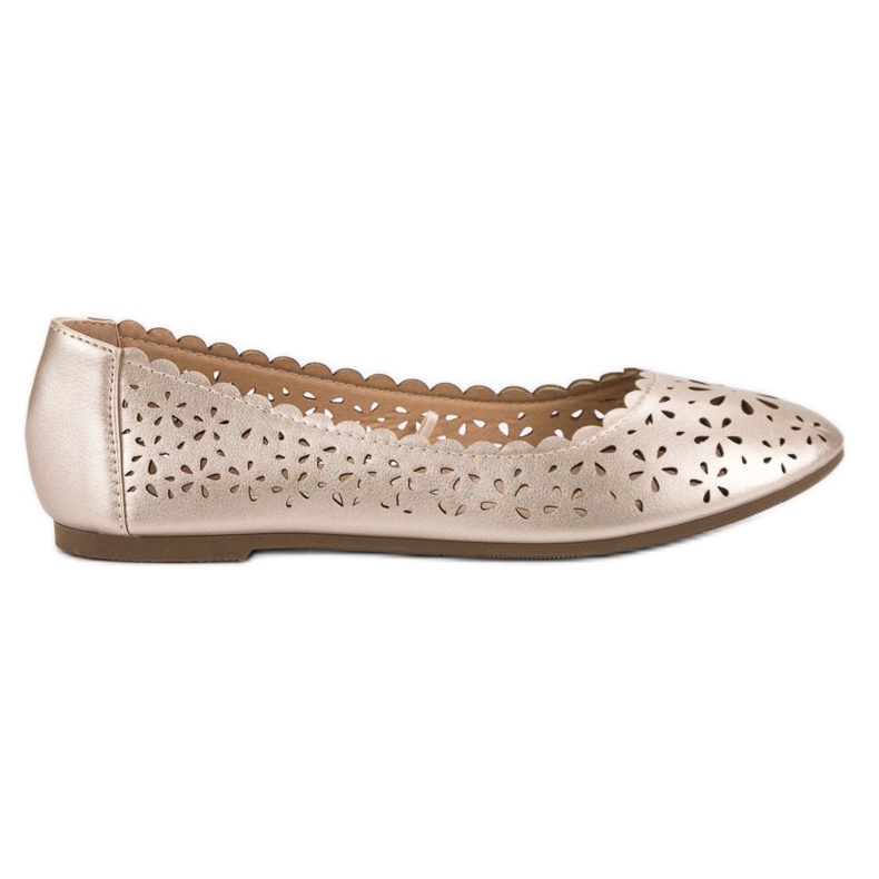 VINCEZA genombrutna ballerinor gul