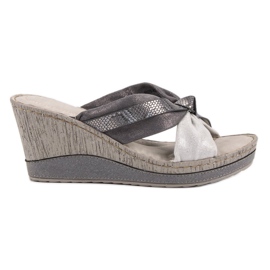 VINCEZA Sandaler med kil grå