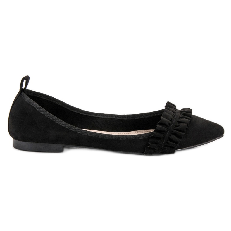 Corina Ballerinaer i mocka med krage svart