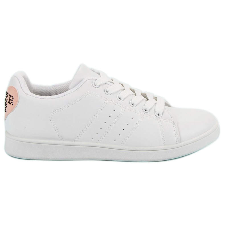 Vita sneakers med hjärta