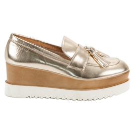 Corina Golden Wedge Loafers gyllene
