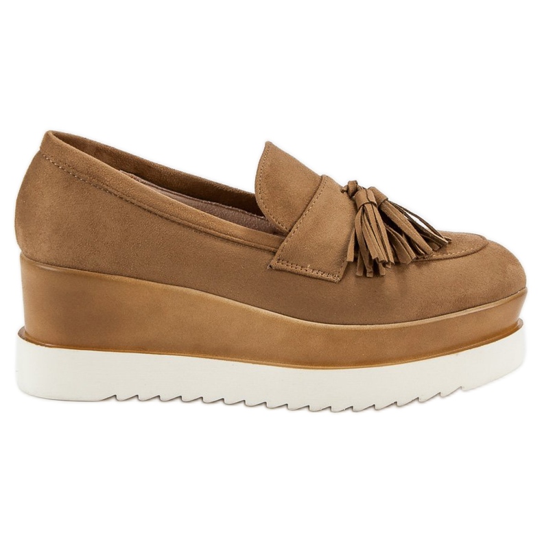 Corina Camel Wedge Loafers brun