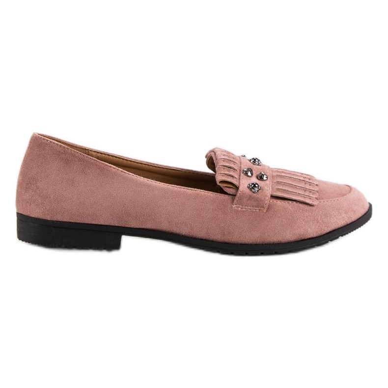 Laura Mode Loafers i pulvermocka rosa