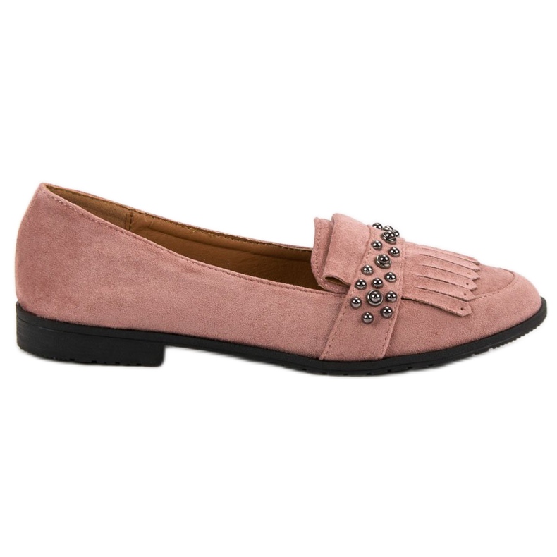 Laura Mode Pulverloafers med strass rosa