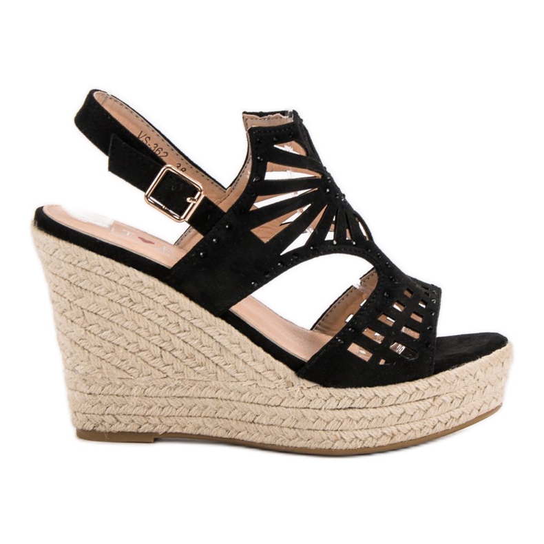 Top Shoes Sandaler med kilklack svart